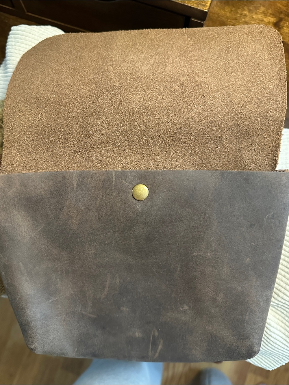 In Blue Handmade leather purse - like new
